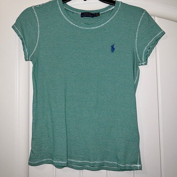 Green striped Ralph Lauren tee - Picture 1 of 3